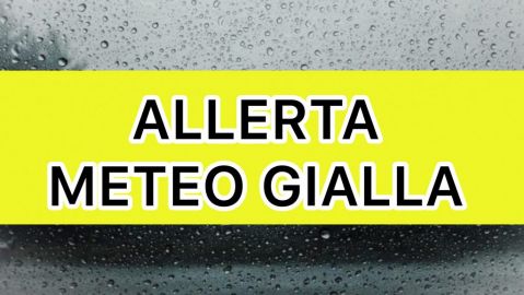 ALLERTA METEO GIALLA PER ESONDAZIONE IMPROVVISA DEI CORSI D'ACQUA E INNALZAMENTO DEI FIUMI